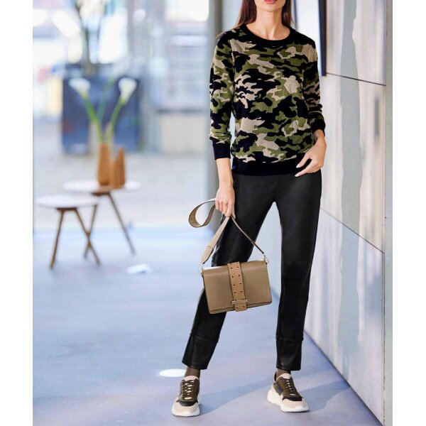 Designer-Lederimitat-Hose, schwarz