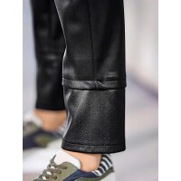 Designer-Lederimitat-Hose, schwarz