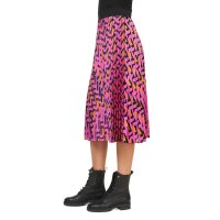 Designer-Plisseerock, schwarz-magenta-orange