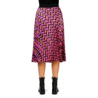 Designer-Plisseerock, schwarz-magenta-orange