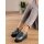 Rind-Nappa-und-Veloursleder-Slipper m.Strass, grau