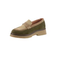 Rind-Veloursleder-Loafer, khaki-beige