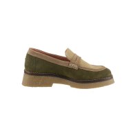 Rind-Veloursleder-Loafer, khaki-beige