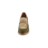 Rind-Veloursleder-Loafer, khaki-beige