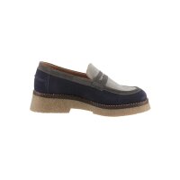 Cowhide velours loafer, navy-grey
