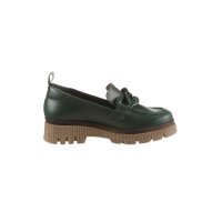 Rind-Leder-Slipper, grün