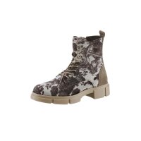 Textile leather mix bootie, taupe-multicolour