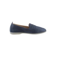 Rind-Nubukleder-Slipper, jeansblau