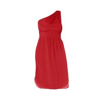 Designer-Chiffon-One-Shoulderkleid, rot