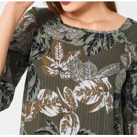 Designer-Druckkleid, oliv-bunt