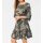 Designer-Druckkleid, oliv-bunt