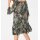 Designer-Druckkleid, oliv-bunt