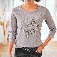 Shirt with beads, stone grey