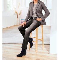 Designer-Shirt m. Zierperlen, steingrau