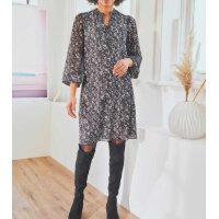 Mesh print dress, grey