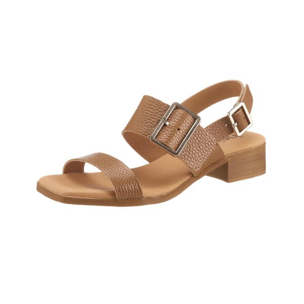 Rind-Nappaleder-Sandalette, cognac