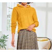 Designer-Pullover m. Kapuze, ocker