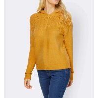 Designer-Pullover m. Kapuze, ocker