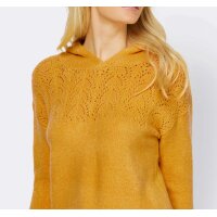 Designer-Pullover m. Kapuze, ocker