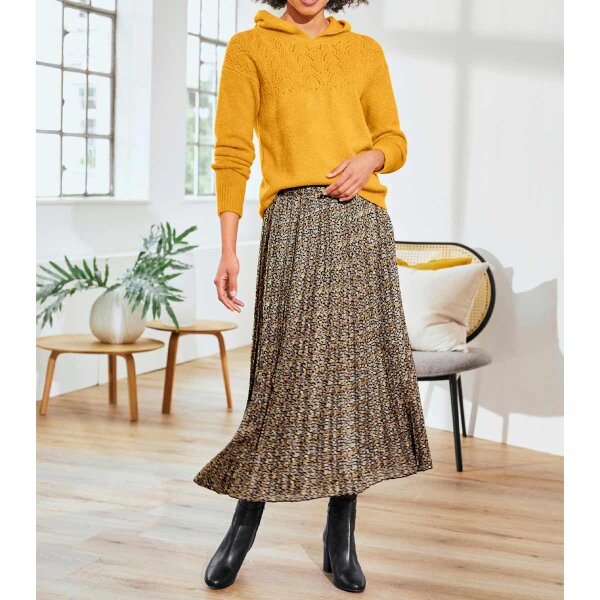 Pleat skirt, dark taupe - ochre