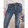Jeans with belt, blue-bleached