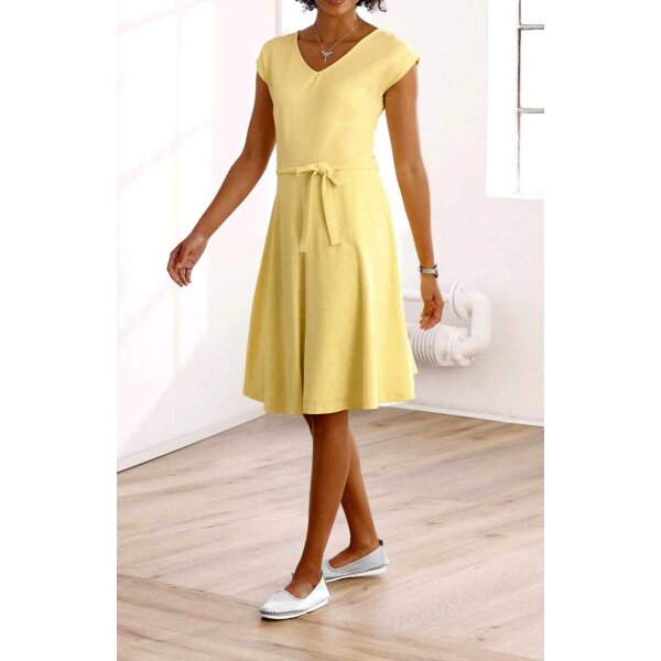 Designer-Jerseykleid, zitrone