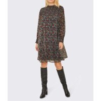 Designer-Druckkleid, eisblau-schwarz-rot