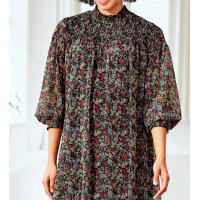 Designer-Druckkleid, eisblau-schwarz-rot