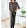 Print blouse with flounces, black-multicolour