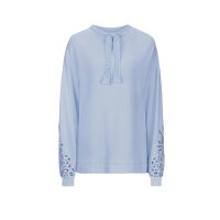 Designer-Sweatshirt m. Spitzeneinsatz, eisblau