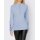 Designer-Sweatshirt m. Spitzeneinsatz, eisblau
