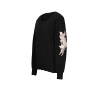 Designer-Pullover m. Spitze, schwarz