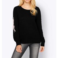 Designer-Pullover m. Spitze, schwarz