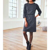 Jacquard-Kleid, marine-rauchblau-gemustert