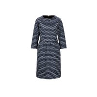 Jacquard-Kleid, marine-rauchblau-gemustert