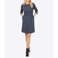Dress, navy-smoke blue-pattern