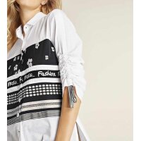 Hemdbluse, weiß-schwarz