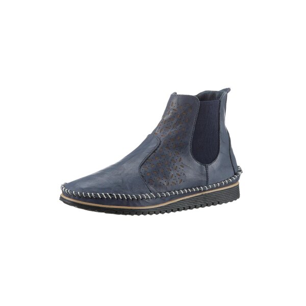 Rind-Nappaleder-Kurzstiefelette, marine