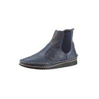Cowhide nappa leather bootie, blue