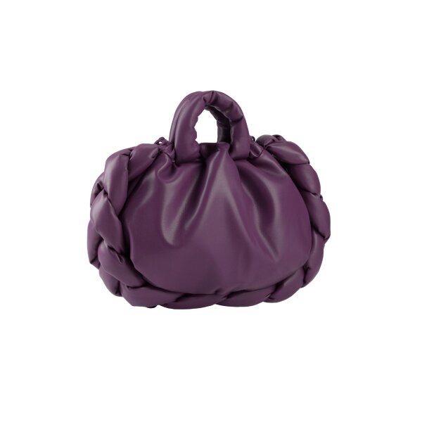 Handtasche m. Flechtbesatz, traube