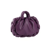 Purse with braid trim, grape