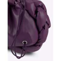 Handtasche m. Flechtbesatz, traube