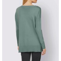 Designer-Pullover m. Applikation, jade