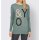 Designer-Pullover m. Applikation, jade