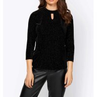 Velvet shirt, black-pattern