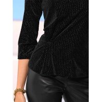 Velvet shirt, black-pattern