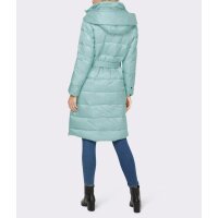 Quilt coat with hood, chalk mint