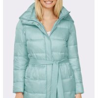 Quilt coat with hood, chalk mint