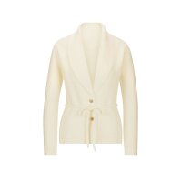 Designer-Strickjacke m. Gürtel, champagner