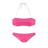 Bandeau bikini, pink-white, C/D cup
